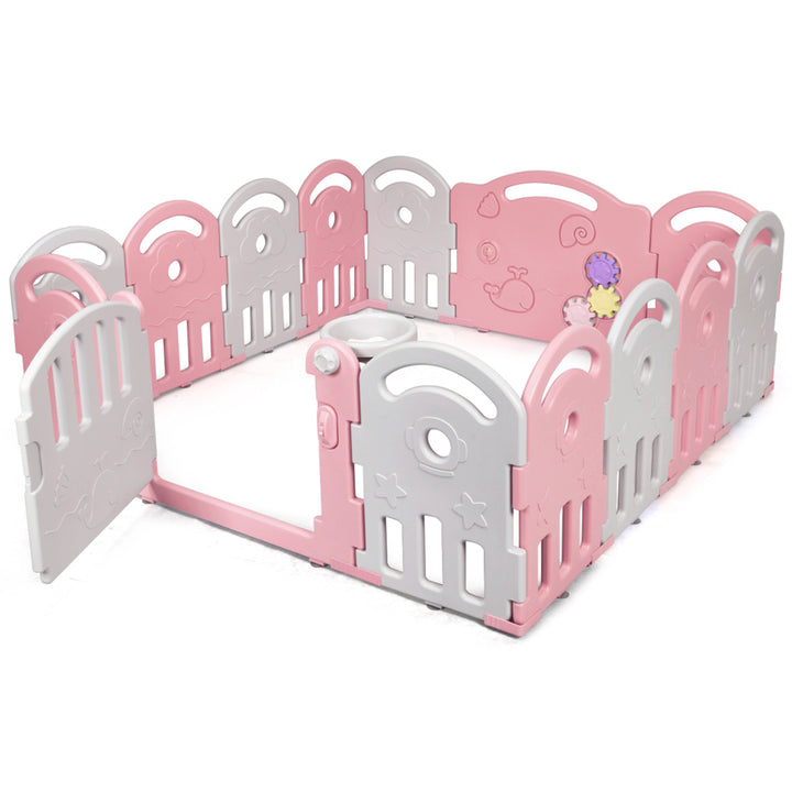 14-Panel Kids Safe Playpen Baby Activity Center Playard Home Image 6