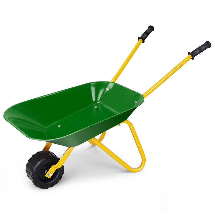 Kids Metal Wheelbarrow Childrens Size Ourdoor Garden Backyard Play Toy Green Image 6