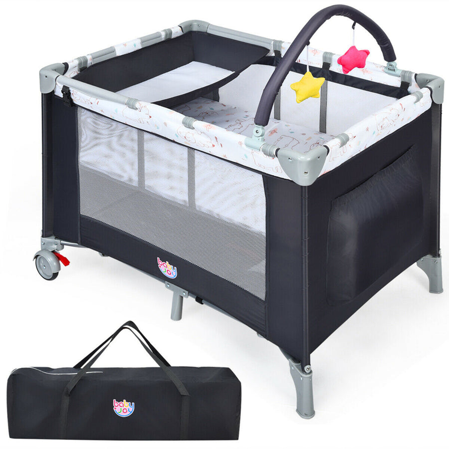 Portable Baby Playard Playpen Nursery Center w/ Mattress and Changing Station Image 1