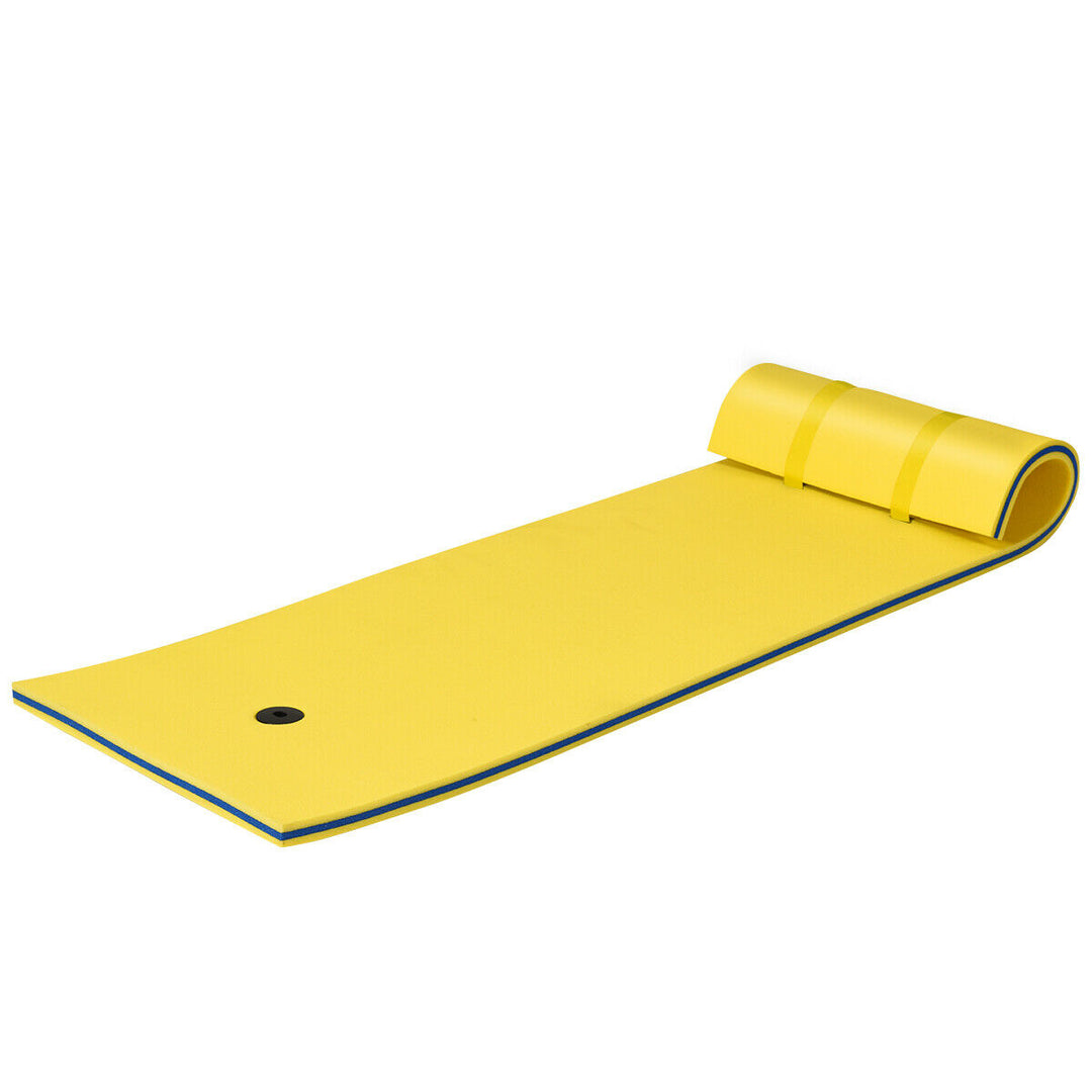 83 x 26 3-layer Floating Pad Mat Water Sports Recreation Relaxing Yellow Image 1