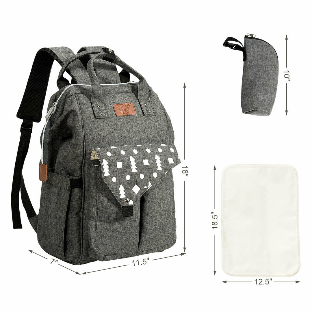Diaper Bag Waterproof Baby Nappy Backpack w/USB Charging Port Image 6