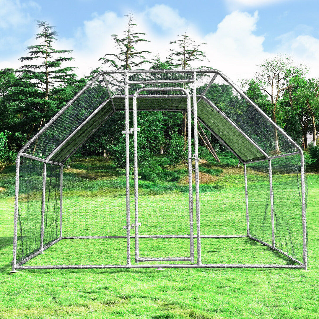 Costway Large Walk In Chicken Coop Run House Shade Cage 9.5 x12.5 with Roof Cover Image 4