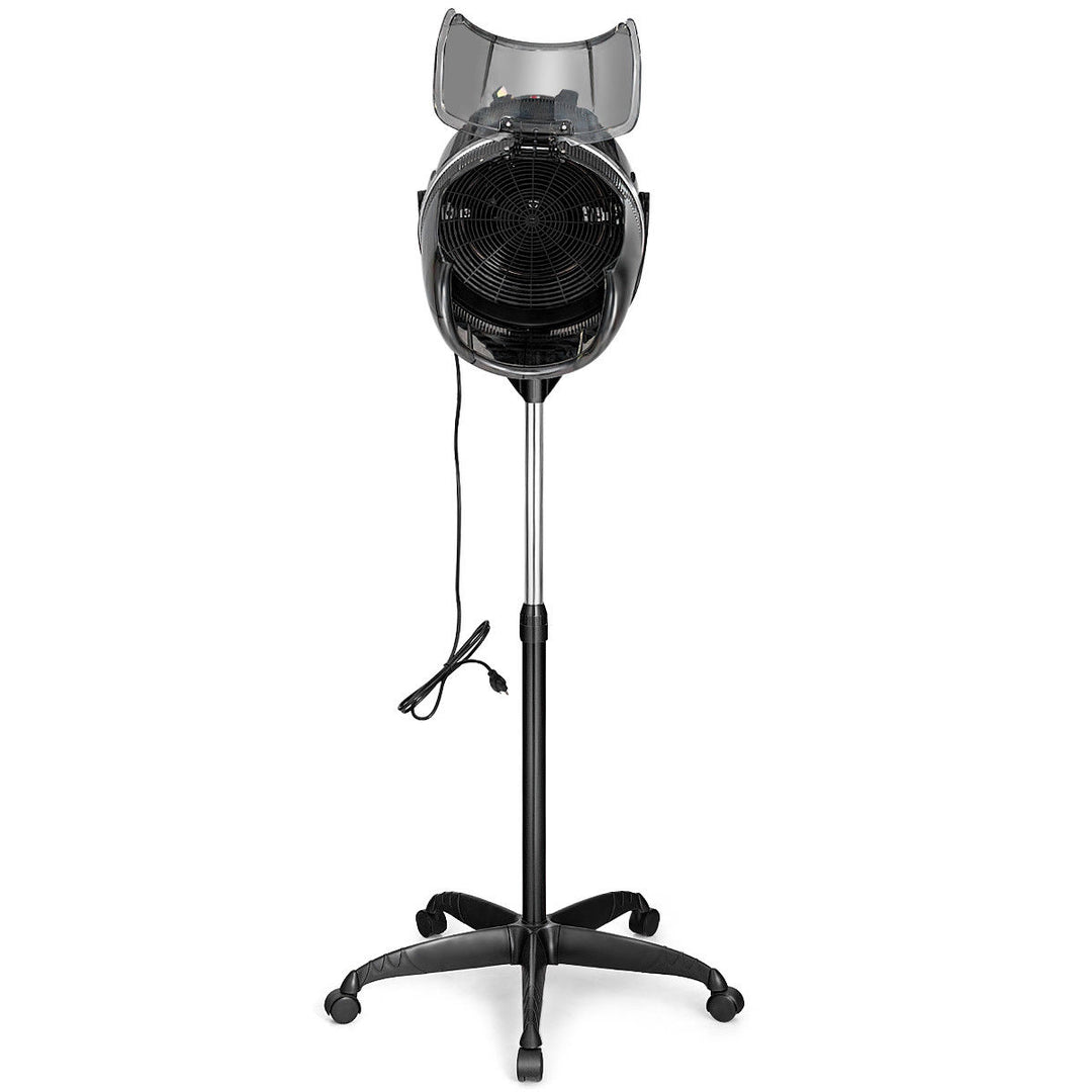 Adjustable Stand Up Hood Floor Hair Bonnet Dryer Rolling Base Salon Wheels Image 8