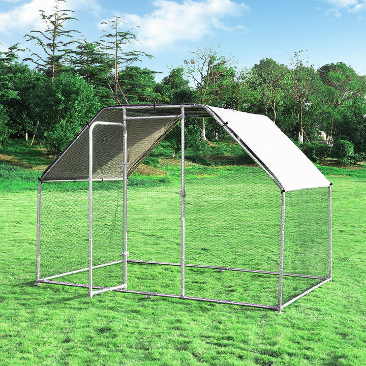 Costway Large Walk In Chicken Coop Run House Shade Cage 9.5 x 6.5 with Roof Cover Image 3