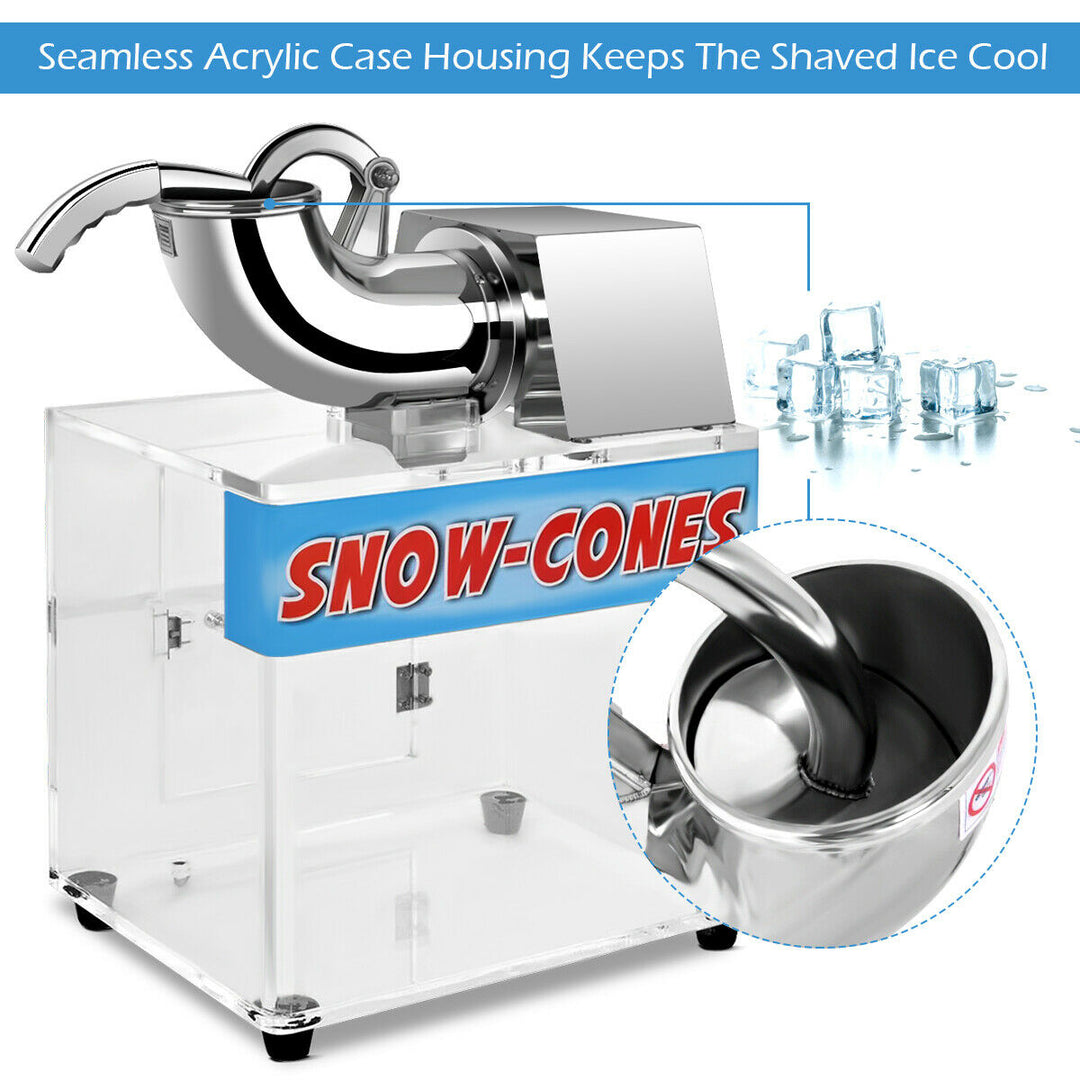 Electric Snow Cone Machine Ice Shaver Maker Shaving Crusher Dual Blades Image 6