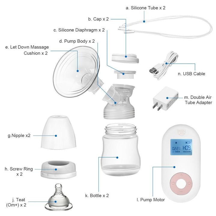 Electric Double Breast Pump Breast Pump Portable Dual Suction Nursing Breastfeeding Pump Image 10