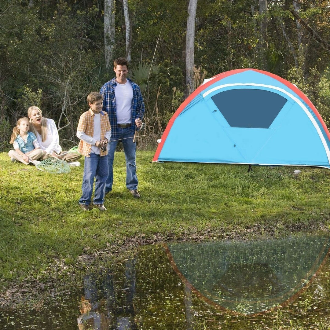 3 Person Inflatable Family Tent Camping Waterproof Wind Resistant w/ Bag Pump Image 2