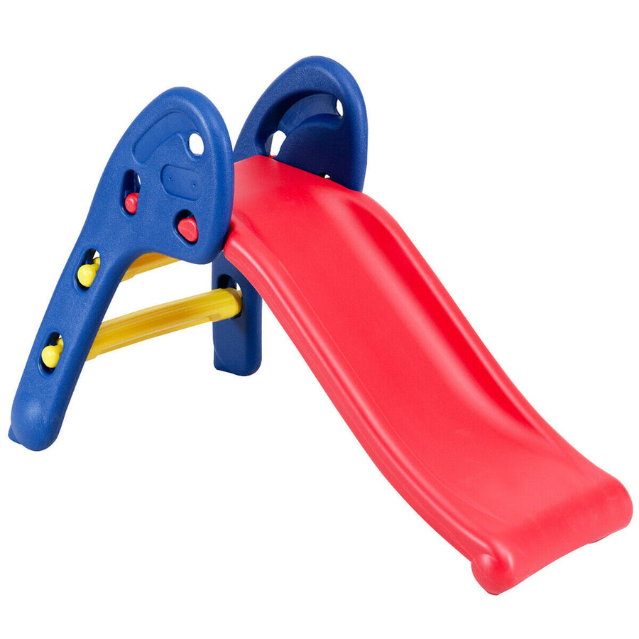 2 Step Children Folding Slide Plastic Fun Toy Up-down For Kids Indoor and Outdoor Image 1