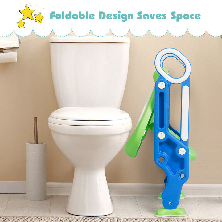 Foldable Potty Training Toilet Seat w/ Step Stool Ladder Adjustable for kids Image 6