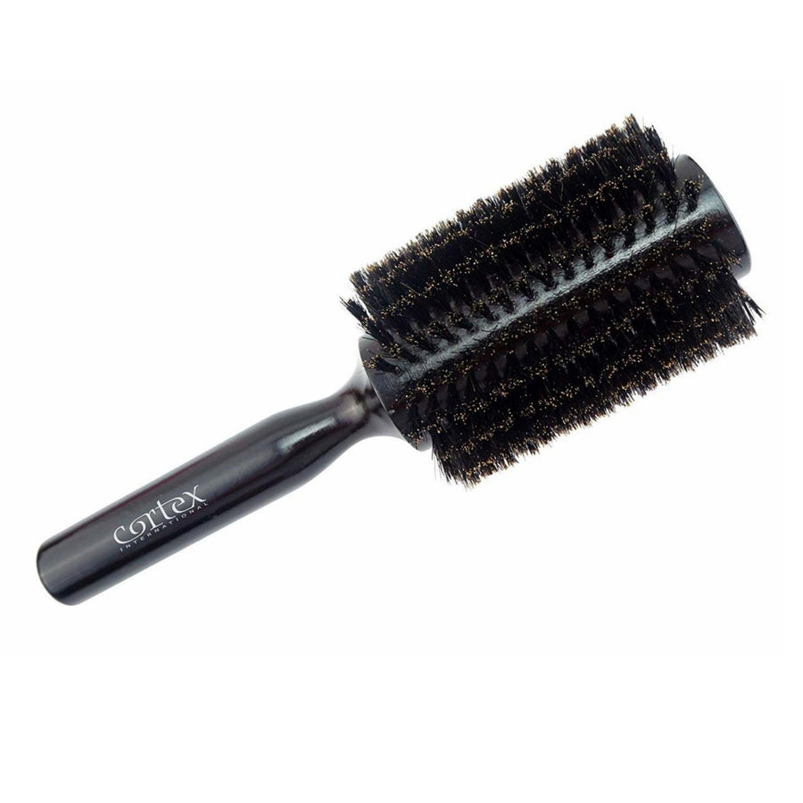 Cortex Boar Bristle Round Hair Brush 1.4 Inch Wooden Handle All Hair Types Image 1