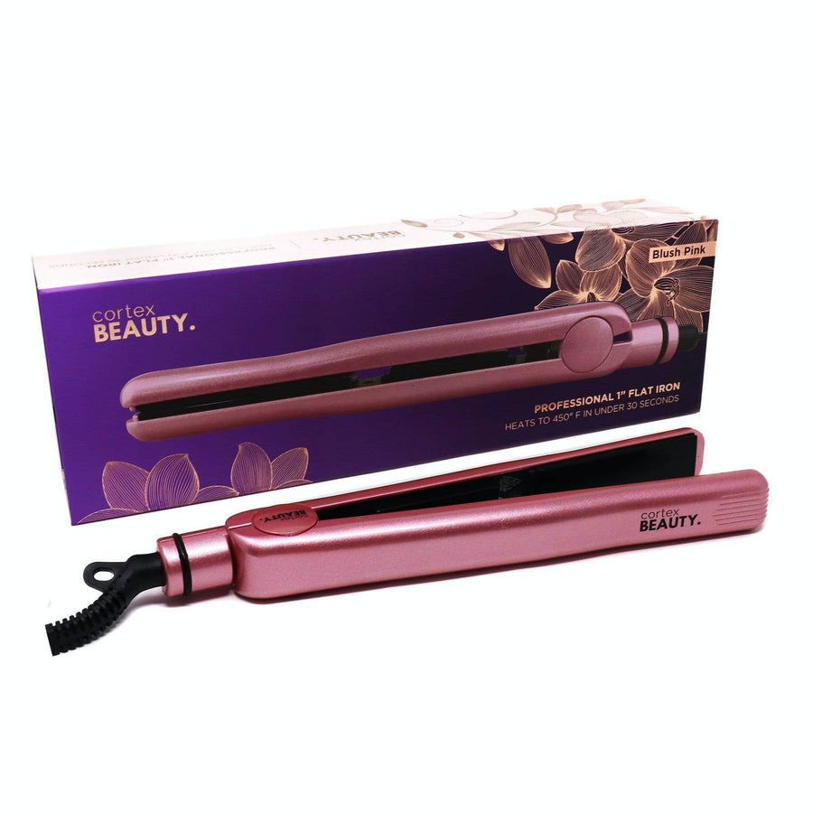 Cortex Beauty Solo 450 Flat Iron 1 Inch Ceramic Adjustable Temperature Blush Pink Image 1