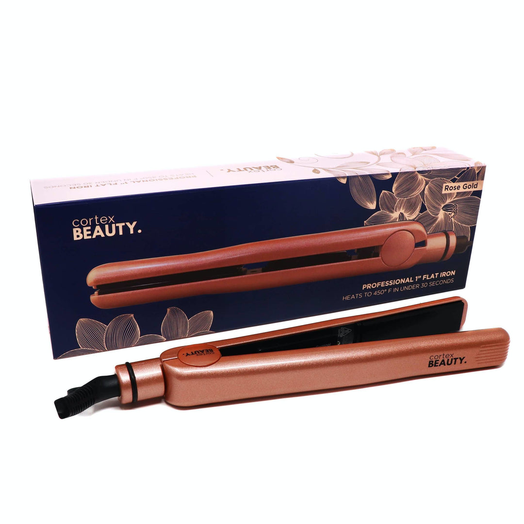 Cortex Beauty Solo 450 Flat Iron 1 Inch Rose Gold Ceramic Adjustable Temperature Image 1