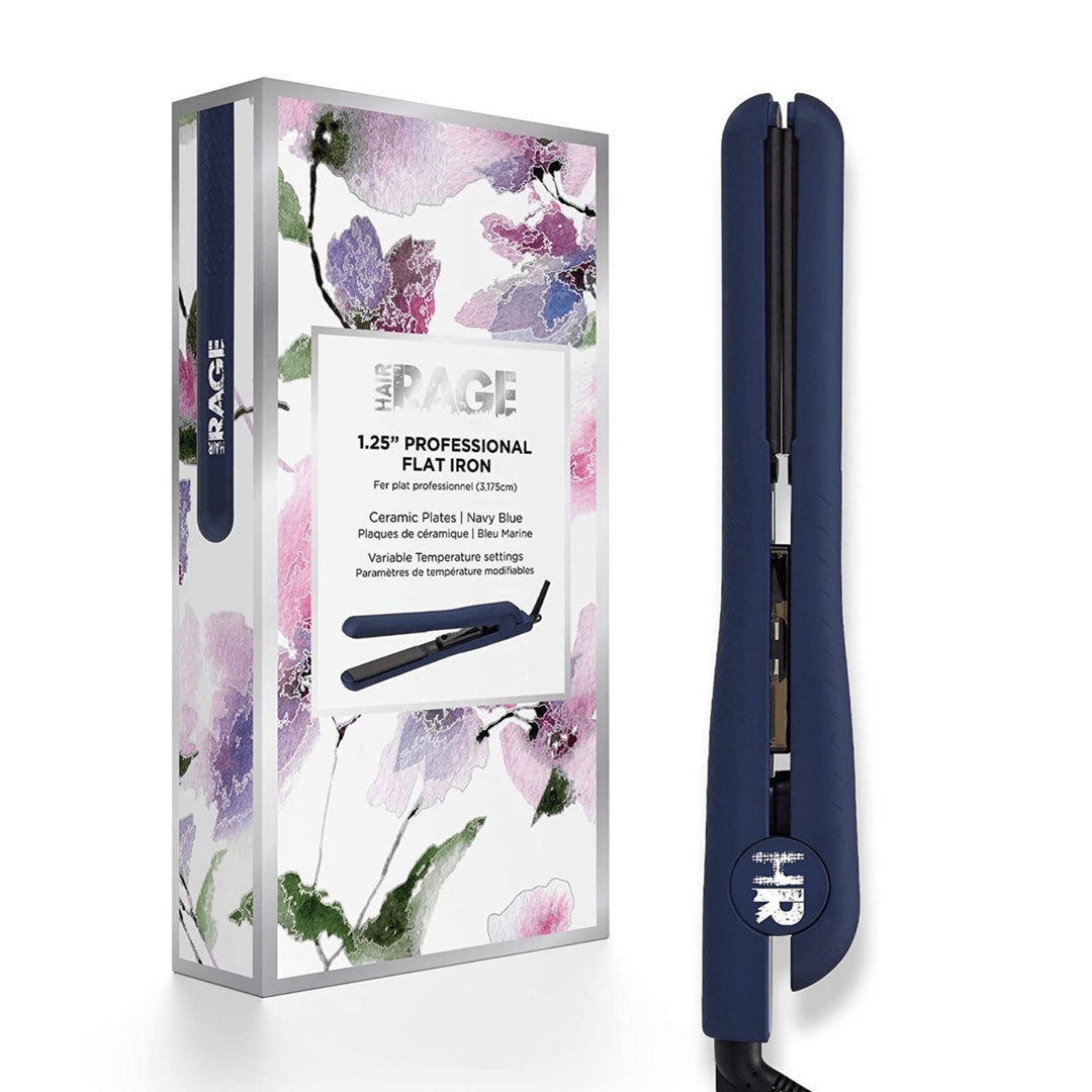 Hair Rage Spring Edition 1.25 Inch Navy Tourmaline Flat Iron Professional Styler Image 1