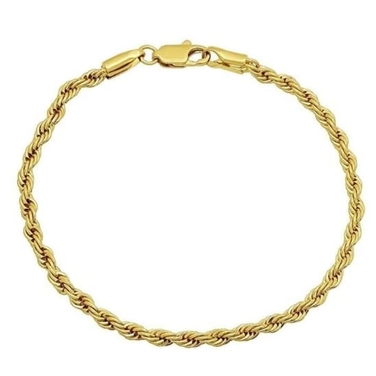 Great Gift 14k Yellow Gold Filled High Polish Finsh Round Rope Chain Anklet10 inches Image 1