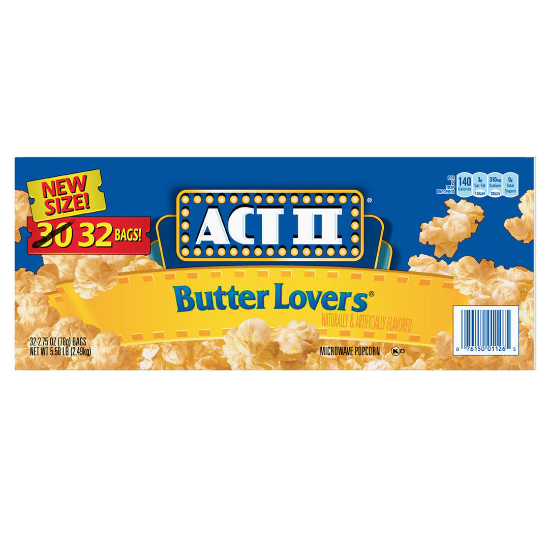 ACT II Butter Lovers Microwave Popcorn 2.75 Ounce (32 Pack) Image 2