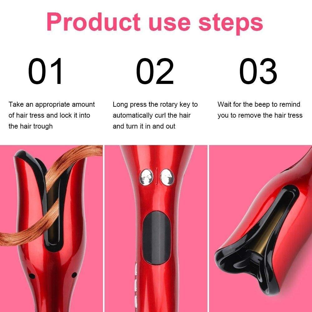 Automatic Iron Wand Waver Rotating Electric Hair Air Spin Curler Styling Tool Image 4