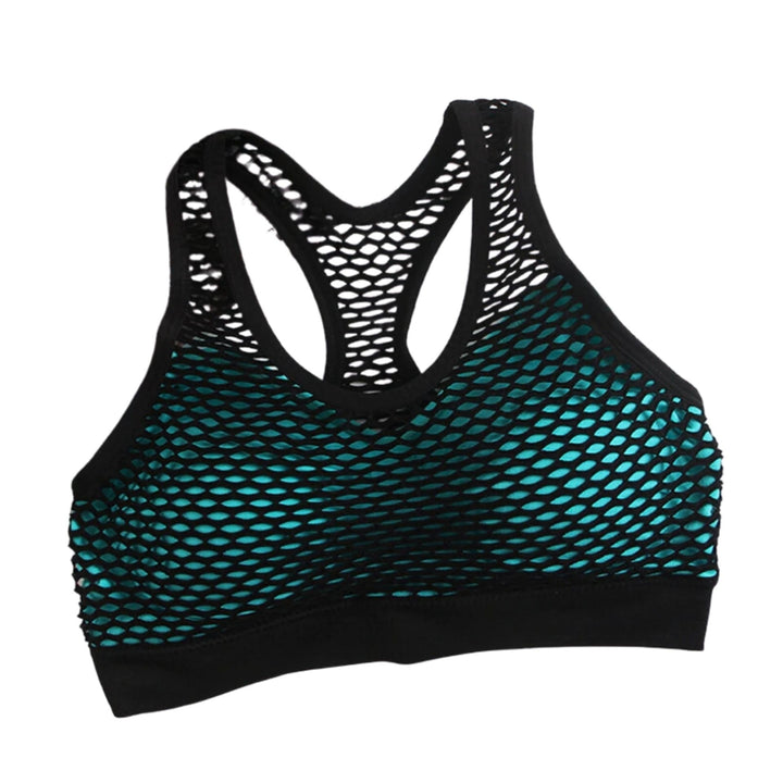Mesh Bra Hollow Out Sport Top Seamless Fitness Yoga Women Gym Padded Running Vest Shockproof Push Up Crop Image 1