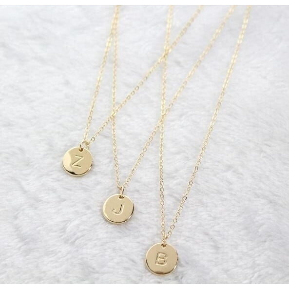 Perfect Gold Silver Initial Necklace Image 1