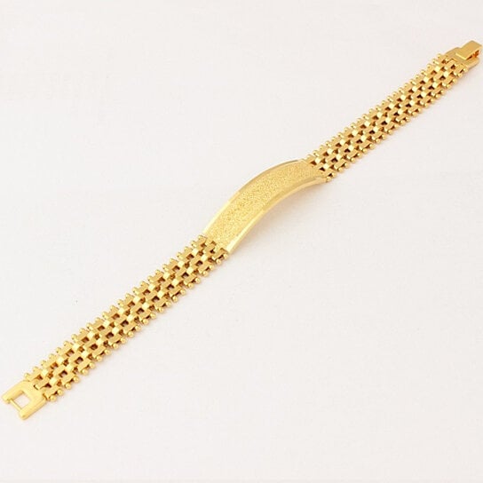 18k Gold Filled Unisex band ID Bracelet Image 1