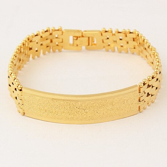18k Gold Filled Unisex band ID Bracelet Image 2