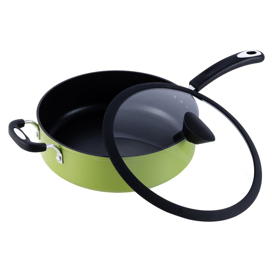 The All-In-One Green Sauce Pan by Ozeri -- 100% APEOGenXPFBSPFOSPFOANMP and NEP-Free German-Made Coating Image 1