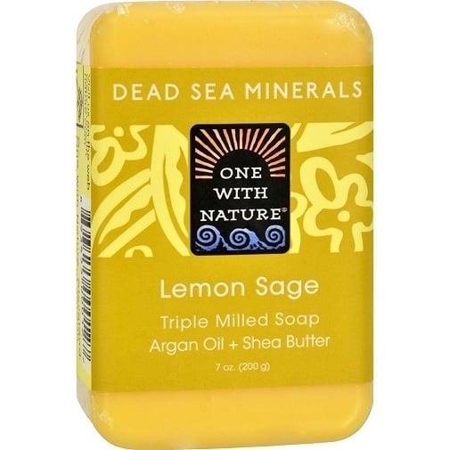 One With Nature Dead Sea Minerals Triple Milled Bar Soap Lemon Sage Image 1