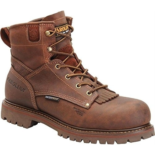 CAROLINA Mens 28 Series 6" Composite Toe Waterproof Work Boots Medium Brown - CA7528  BROWN Image 1