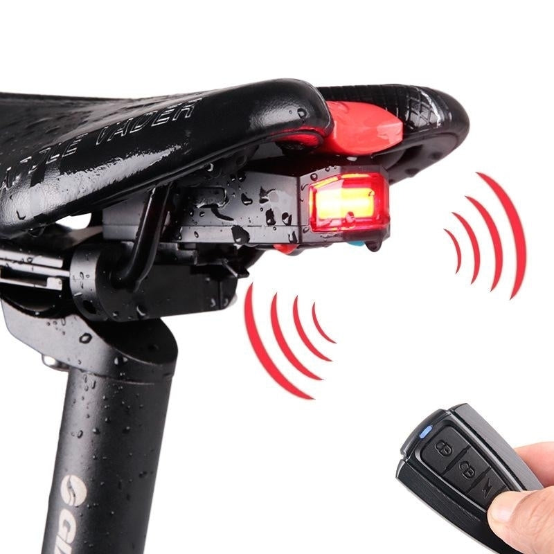 3 In 1 Bicycle Rear Light Wireless Remote Control Alarm Lock Fixed Position COB Tailight Image 1