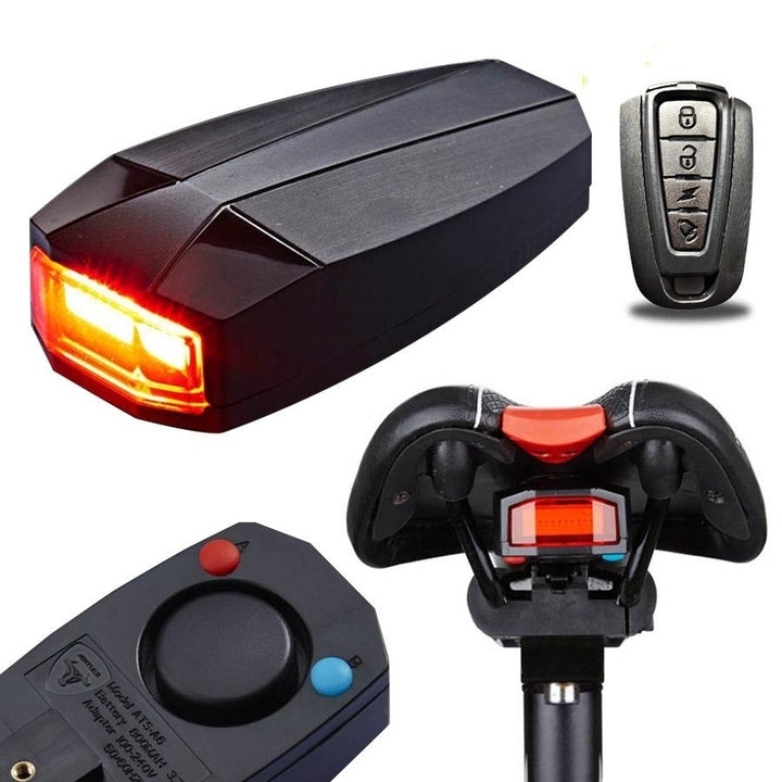 3 In 1 Bicycle Rear Light Wireless Remote Control Alarm Lock Fixed Position COB Tailight Image 2