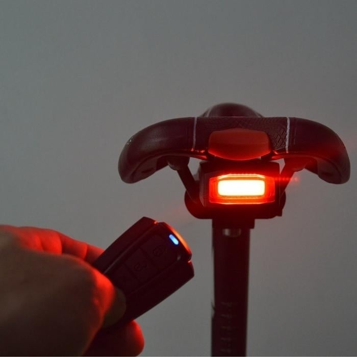 3 In 1 Bicycle Rear Light Wireless Remote Control Alarm Lock Fixed Position COB Tailight Image 4