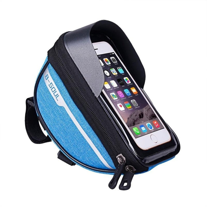 Cycling Bike Head Tube Handlebar Mount Bag With Mobile Phone Case Holder Screen Image 1