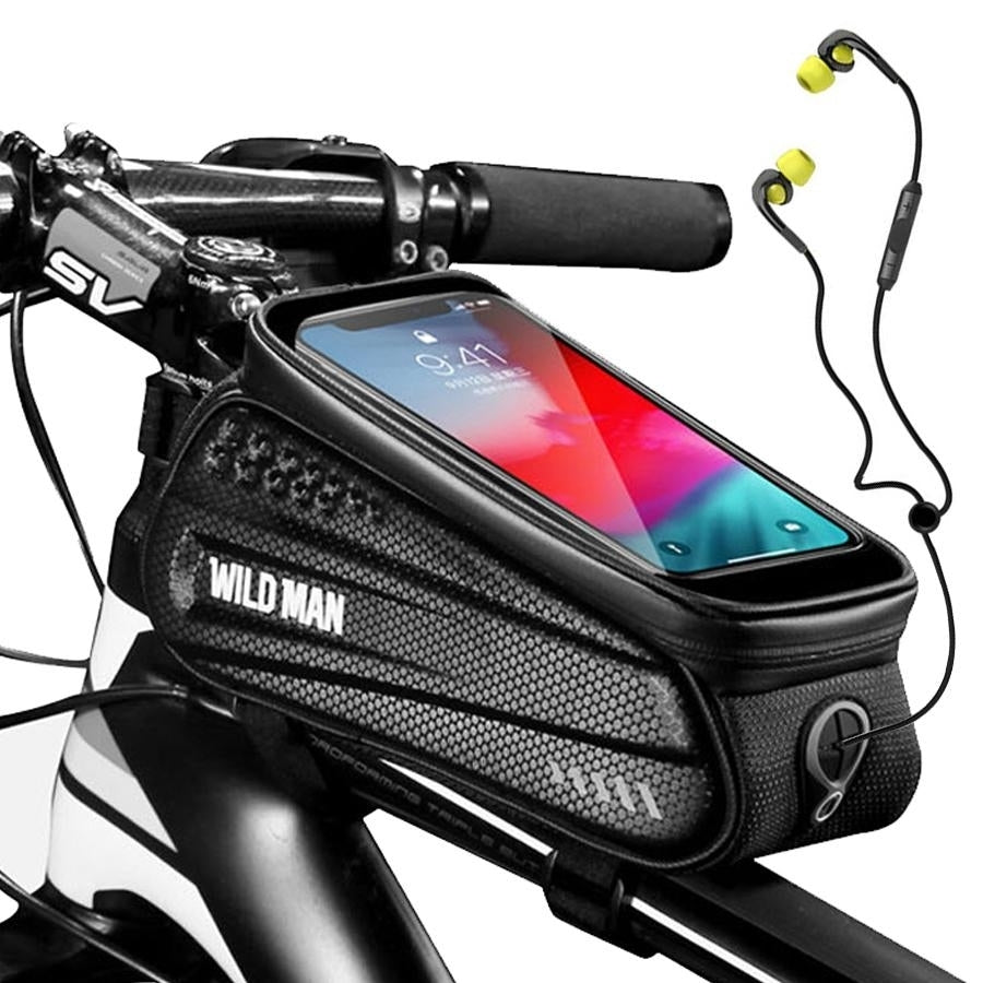 Rainproof Frame Front Top Tube Cycling Phone Case Bag up to 6.5inch TouchScreen Image 1