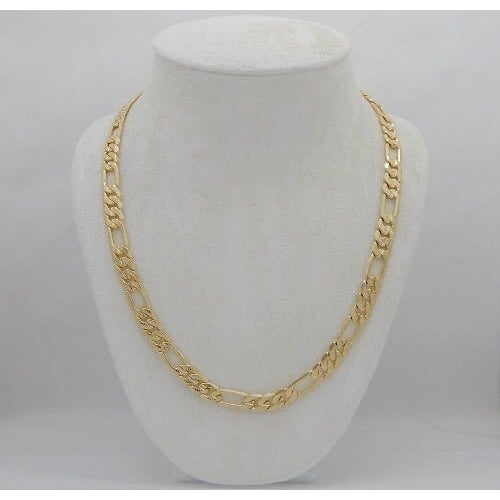 14K Gold Filled Mate Finish  Figaro Chain 24" Image 1