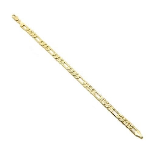 14k Gold Filled Matt Finished Figaro Bracelet Image 1