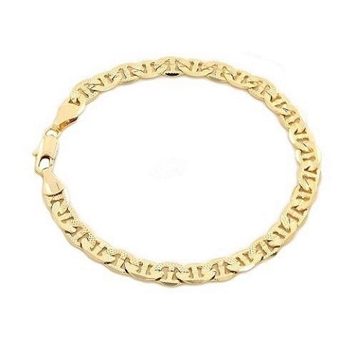 14k Gold Filled Matt Finished Mariner Link Bracelet Image 1