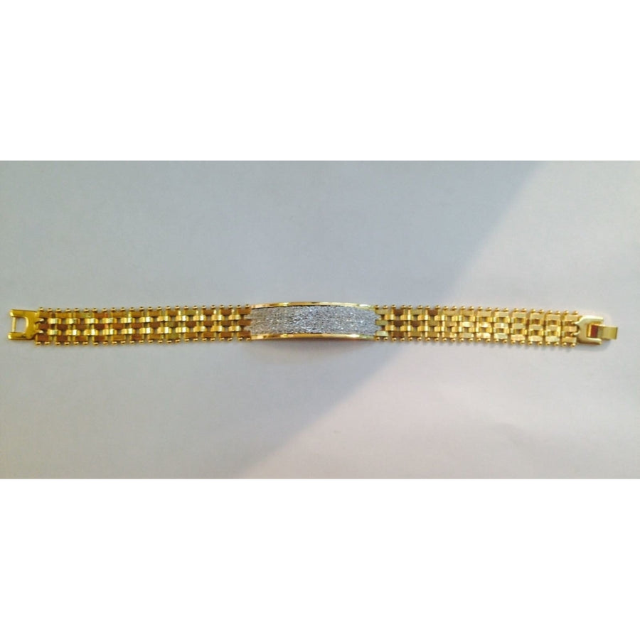 18k Gold Filled Two Tone ID Bracelet Image 1