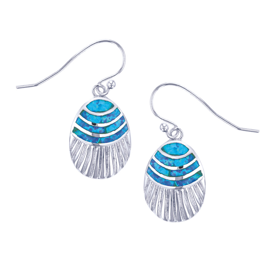 Sterling Silver Blue Opal Earring Image 1