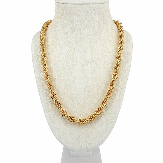 Mens 6mm Italian Rope Chain Necklace 14k Gold Filled 20 to 30" inch Image 1