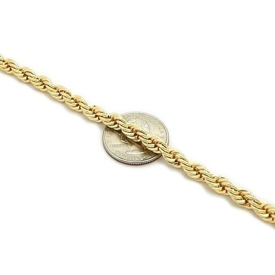 Mens 6mm Italian Rope Chain Necklace 14k Gold Filled 20 to 30" inch Image 4