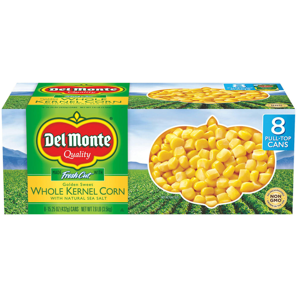 Del Monte Golden Sweet Whole Kernel Corn 15.25 Ounce (8 Pack) Image 2