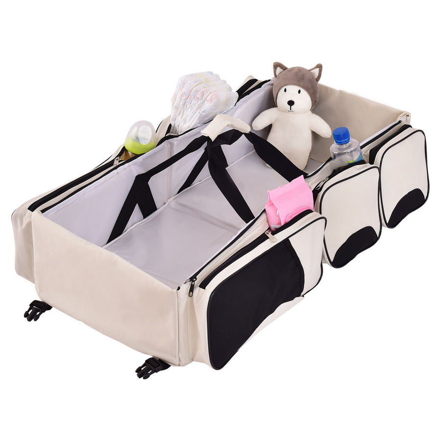 3 in 1 Portable Infant Baby Bassinet Diaper Bag Changing Station Nappy Travel Image 1