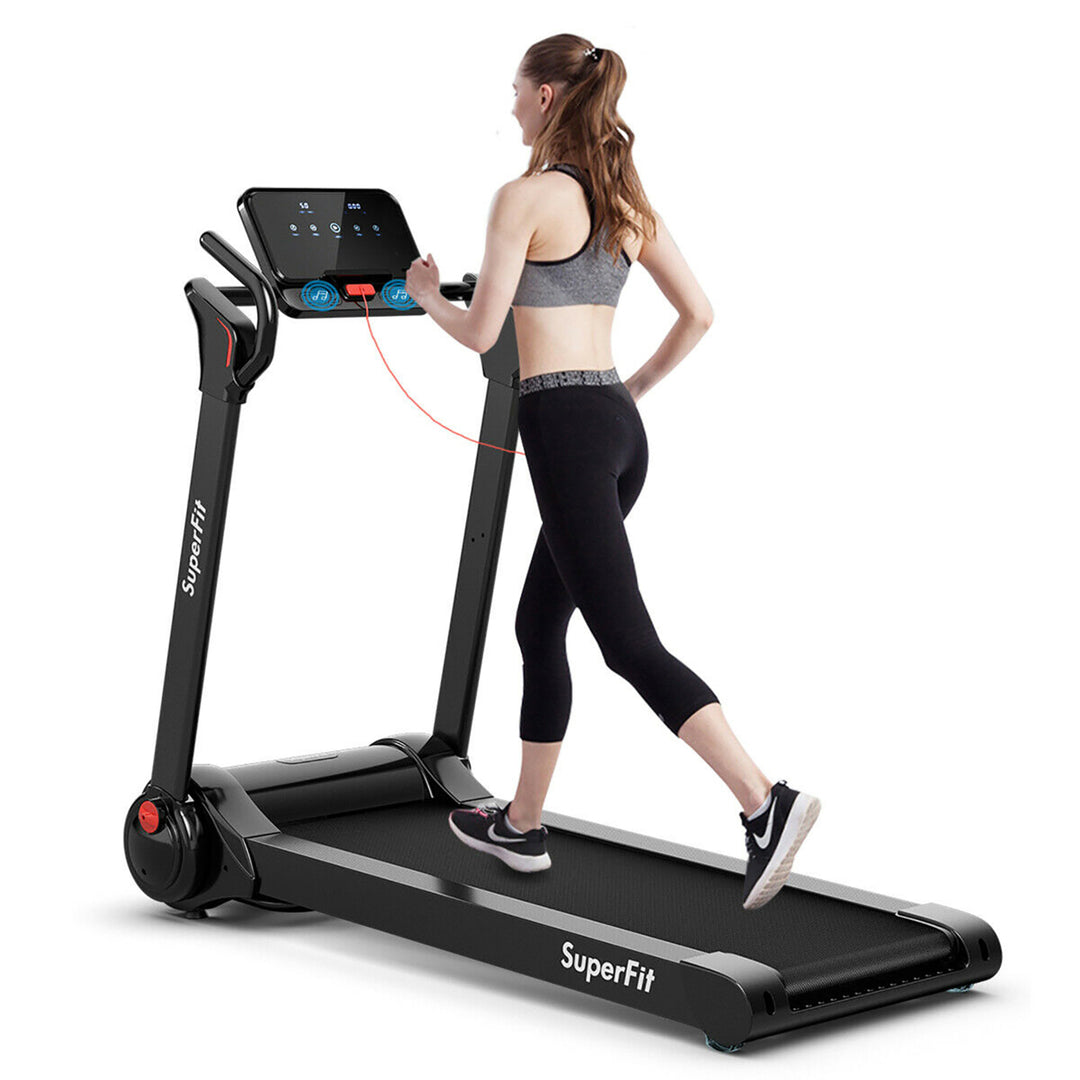 SuperFit 2.25HP Folding Electric Motorized Treadmill With Speaker Image 1