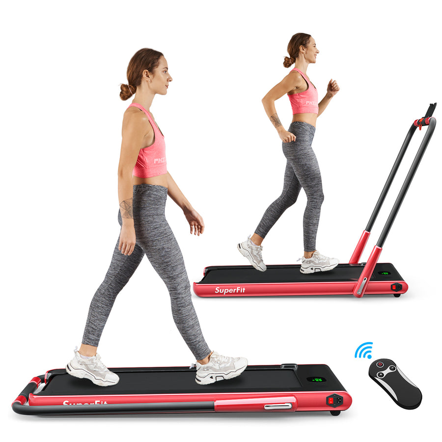 Superfit 2.25HP 2 in 1 Folding Under Desk Treadmill W/ Speaker Remote Control APP Image 1