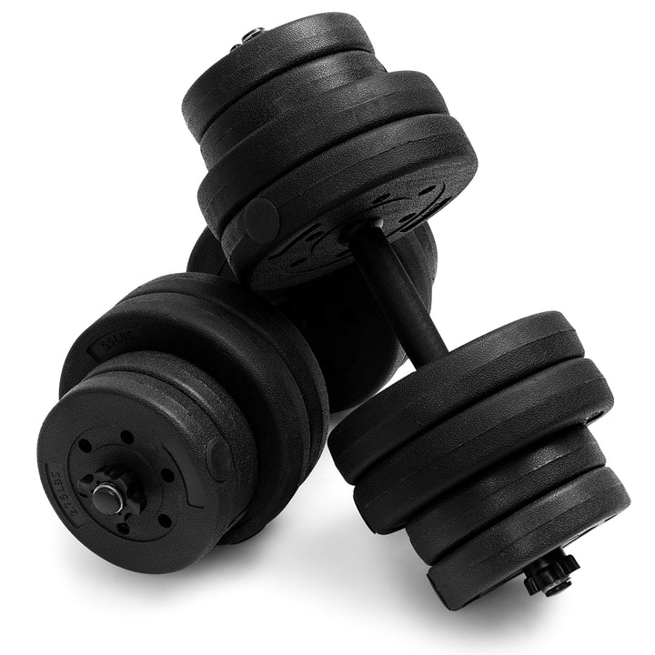 66 LB Dumbbell Weight Set Fitness 16 Adjustable Plates Workout Image 1