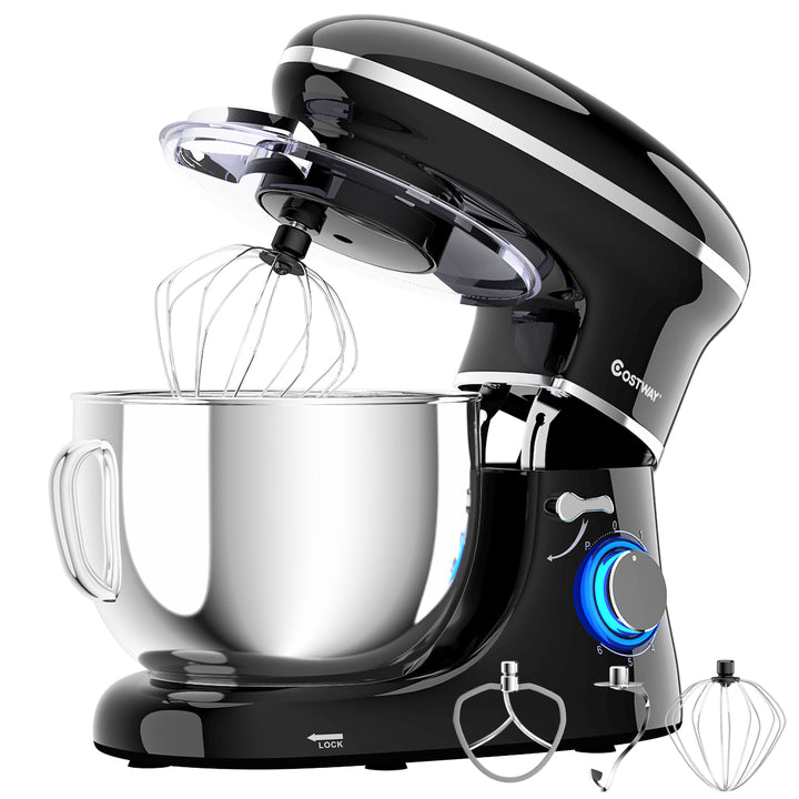 6.3 Quart Tilt-Head Food Stand Mixer 6 Speed 660W w/Dough Hook Whisk Black Image 1