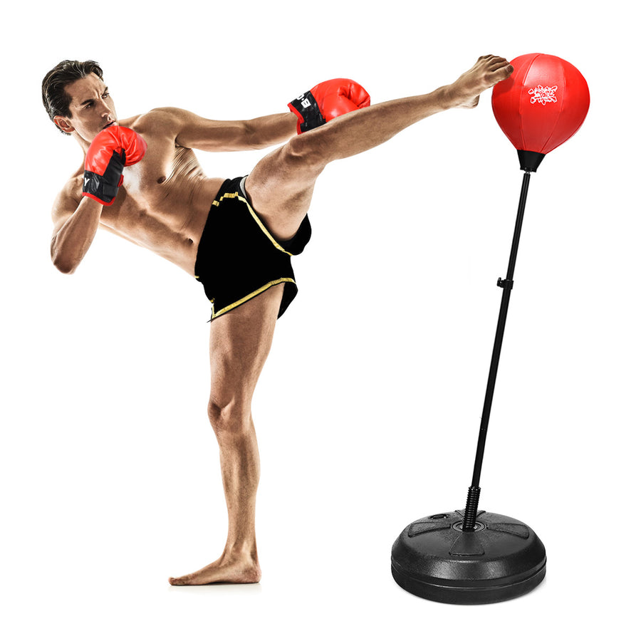 Boxing Punching Bag w/Height Adjustable Stand Boxing Gloves Image 1