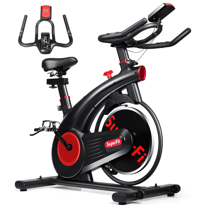 SuperFit Stationary Exercise Bike Silent Belt Drive Cycling Bike Image 1