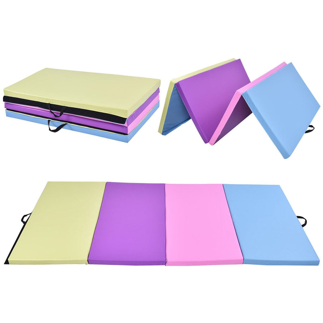 Costway 4x8x2 Gymnastics Yoga Mat Folding PU Panel Image 1