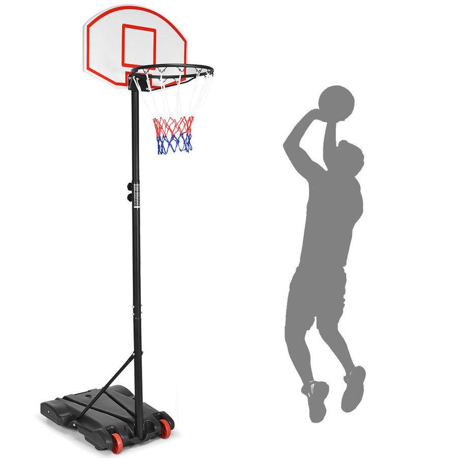 Adjustable Basketball Hoop System Stand Kid Indoor Outdoor Net Goal W/ Wheels Image 1