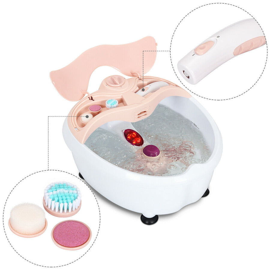 Foot Spa Bath Massager Bubble Vibration Red Light Rollers Handheld Foot Cleaner Image 1